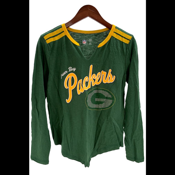 NFL Women's Long Sleeve V-Neck Tee Packers - Regular - Picture 1 of 1